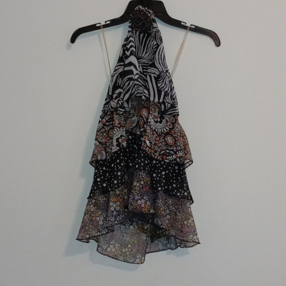 Voice Pattern medium halter top